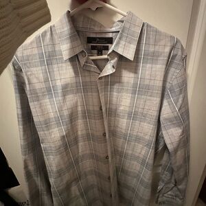 Marc Anthony Men's Gray Plaid Shirt